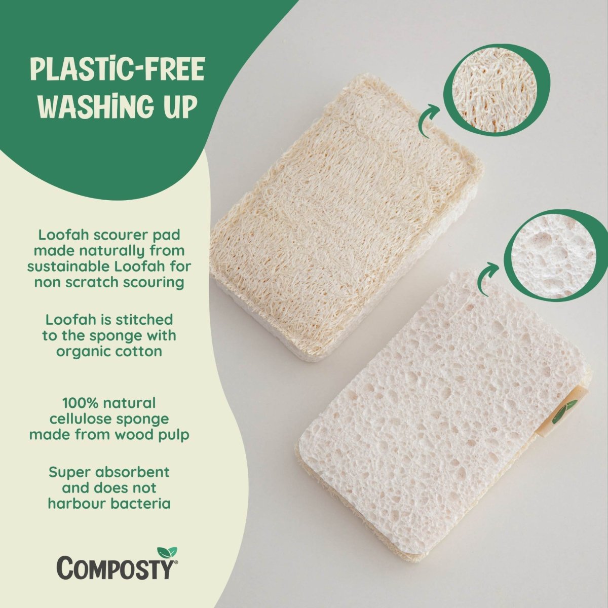 Composty Loofah Scourer Eco Sponges