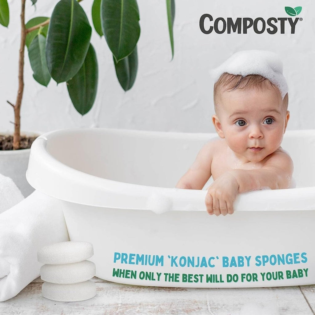 Composty Super-Soft Baby Bath Sponges – 3 Pack