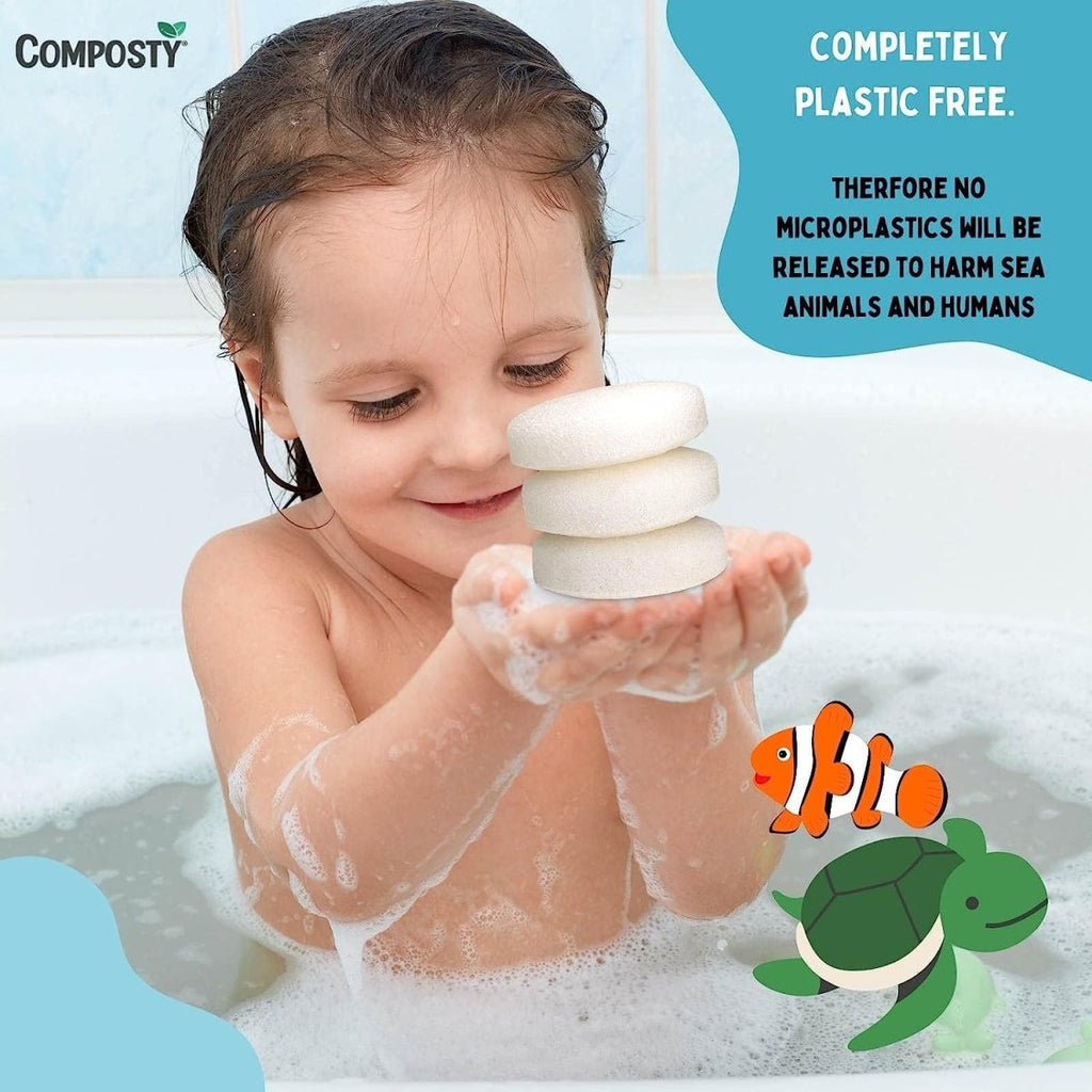 Composty Super-Soft Baby Bath Sponges – 3 Pack