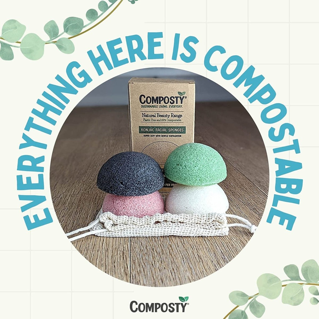 Composty Konjac Facial Sponges – 4 Pack