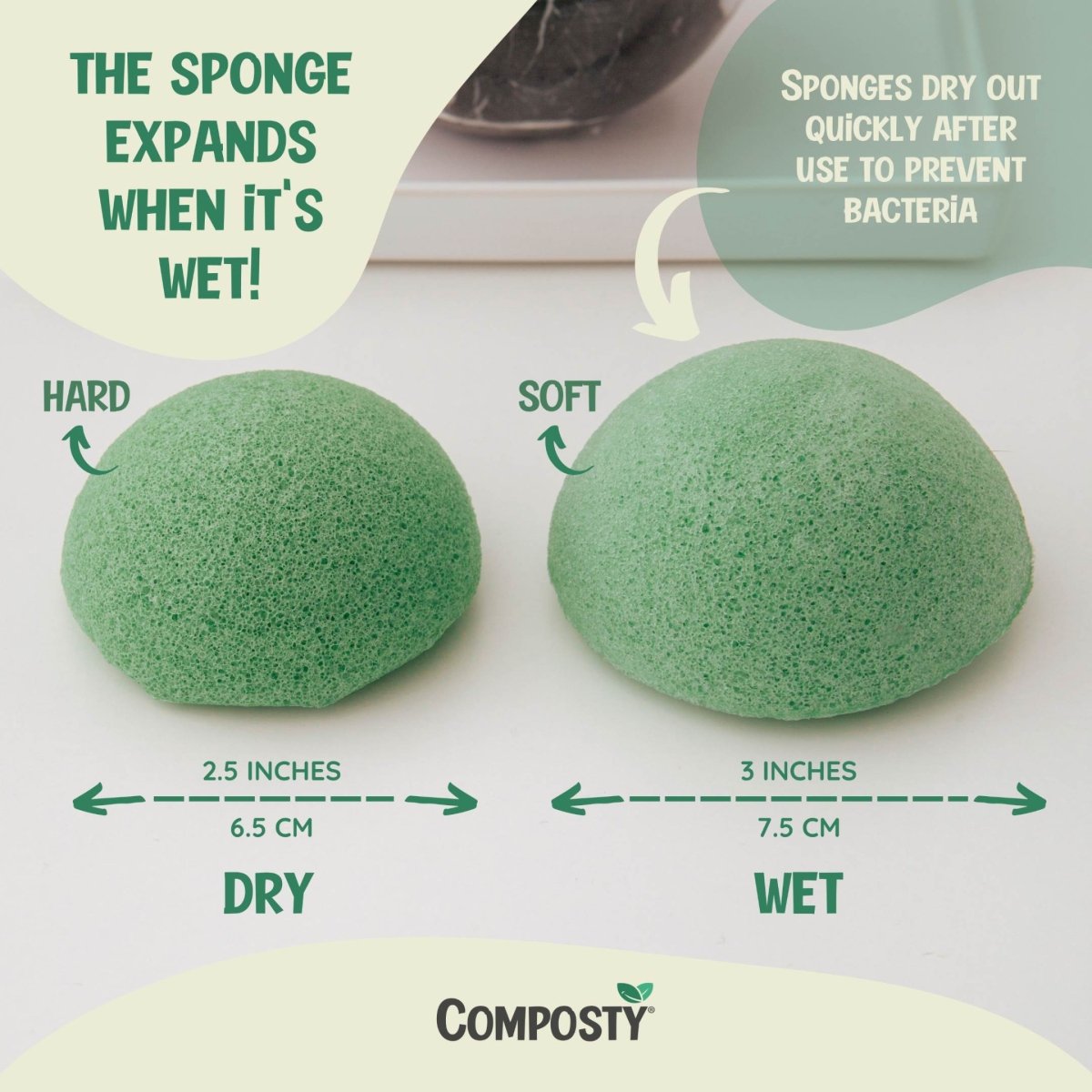 Composty Konjac Facial Sponges – 4 Pack