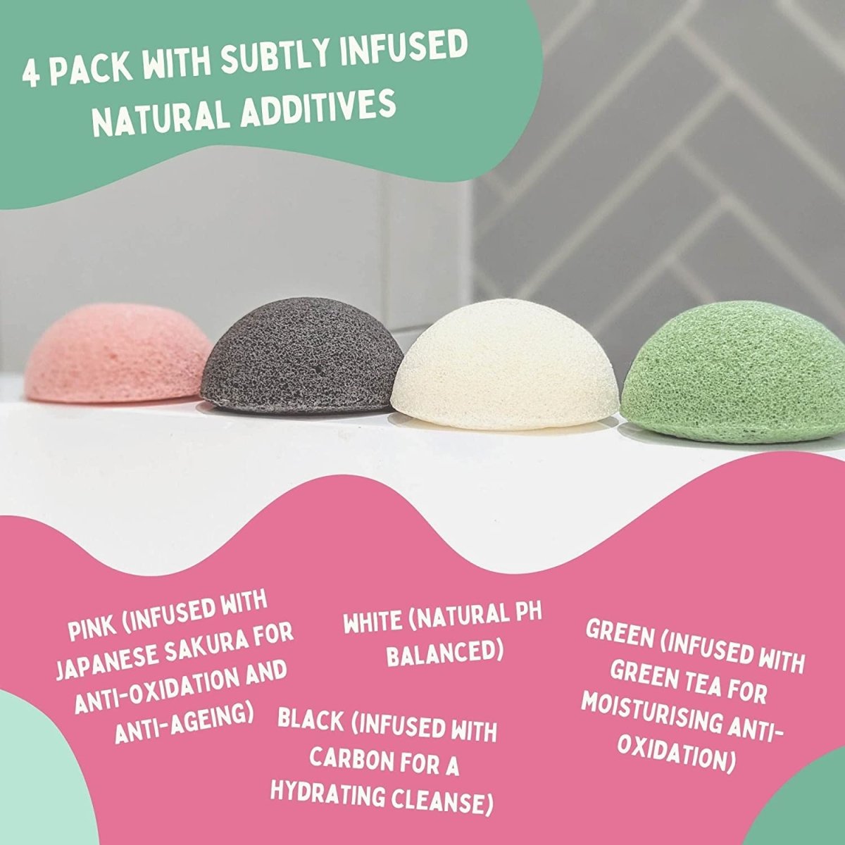 Composty Konjac Facial Sponges – 4 Pack