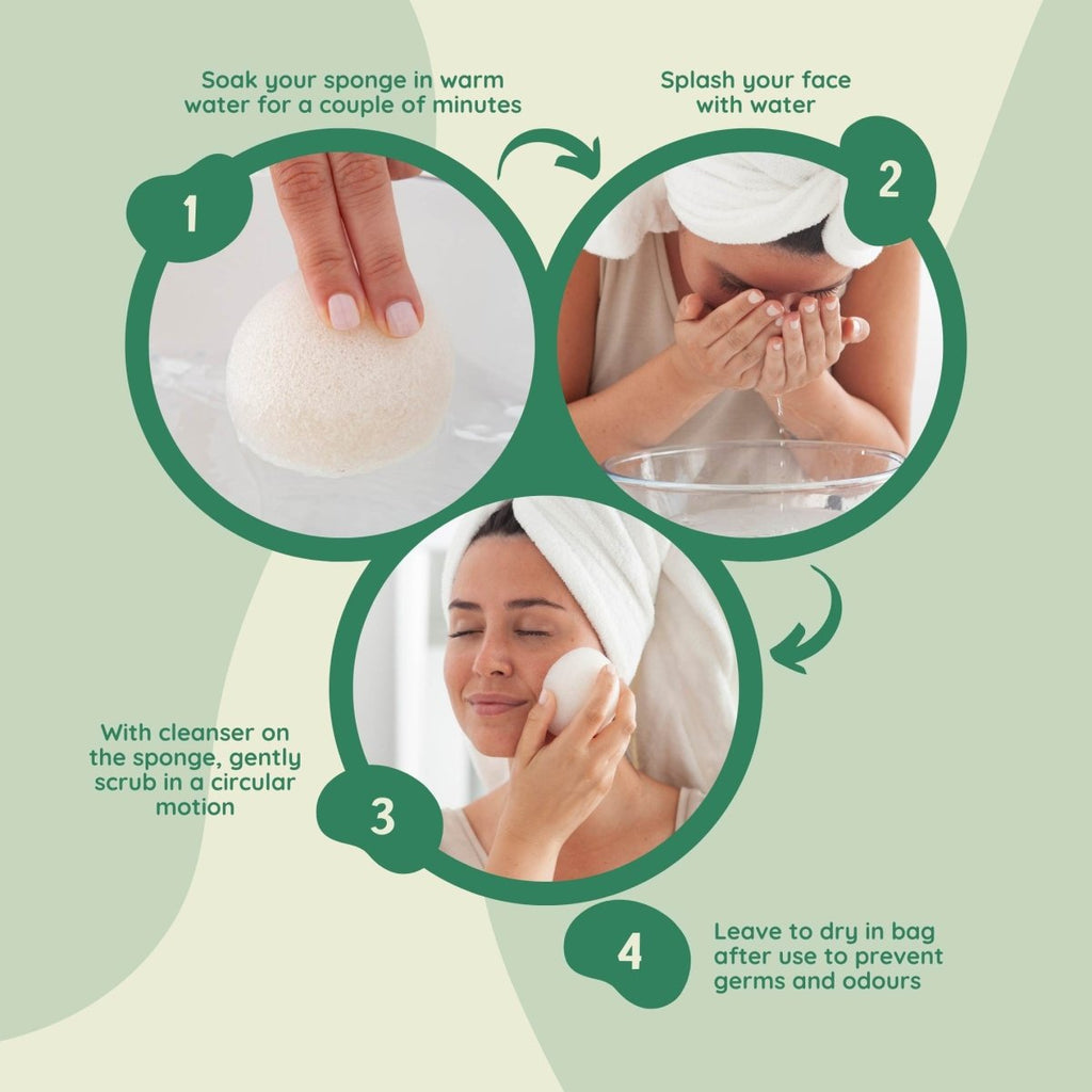 Composty Konjac Facial Sponges – 4 Pack