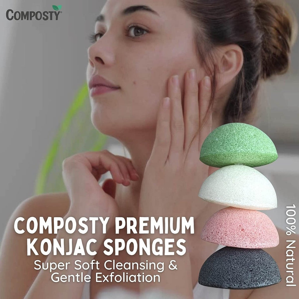 Composty Konjac Facial Sponges – 4 Pack