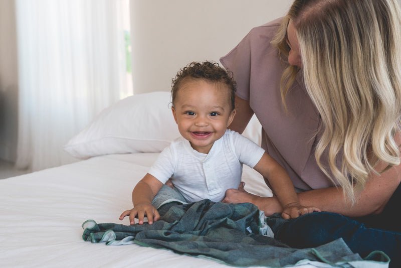 Copper Pearl Knitted Swaddle Blanket - Hunter - Baby&More