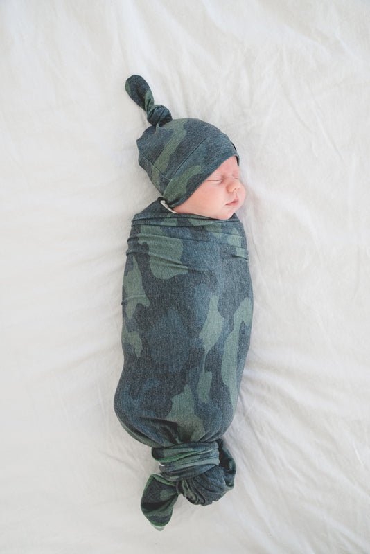 Copper Pearl Knitted Swaddle Blanket - Hunter - Baby&More