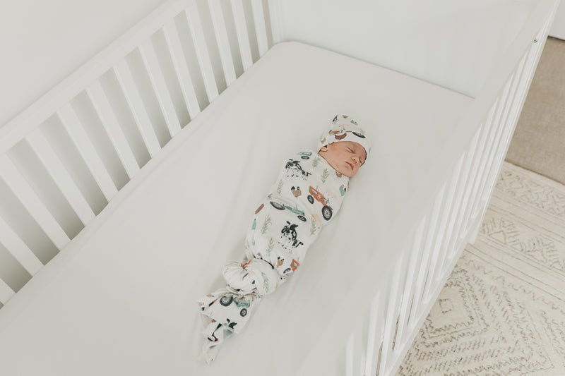 Copper Pearl Knitted Swaddle Blanket - Tractor - Baby&More