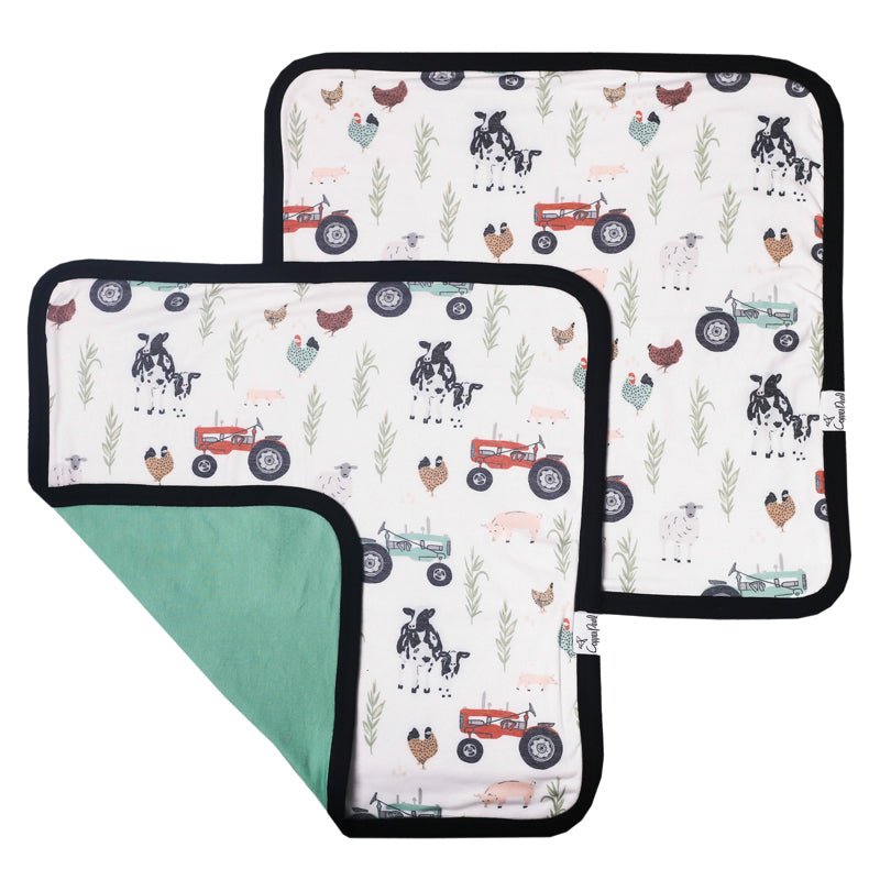 Copper Pearl Lovey 3 Layer Comfort Blanket - Tractor - 2 Pack - Baby&More