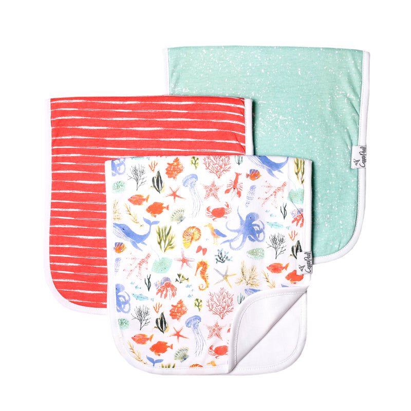 Copper Pearl Premium Burp Cloths - Nautical - 3 Pack - Baby&More