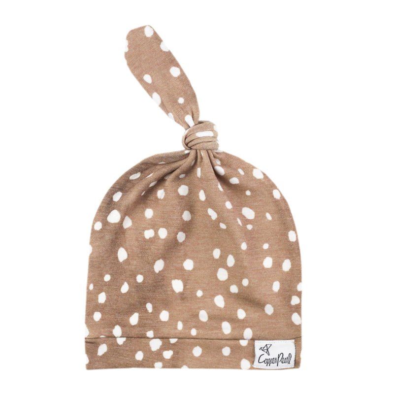 Copper Pearl Top Knot Hat - Fawn - 0-4 months - Baby&More