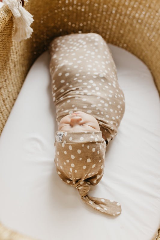 Copper Pearl Top Knot Hat - Fawn - 0-4 months - Baby&More