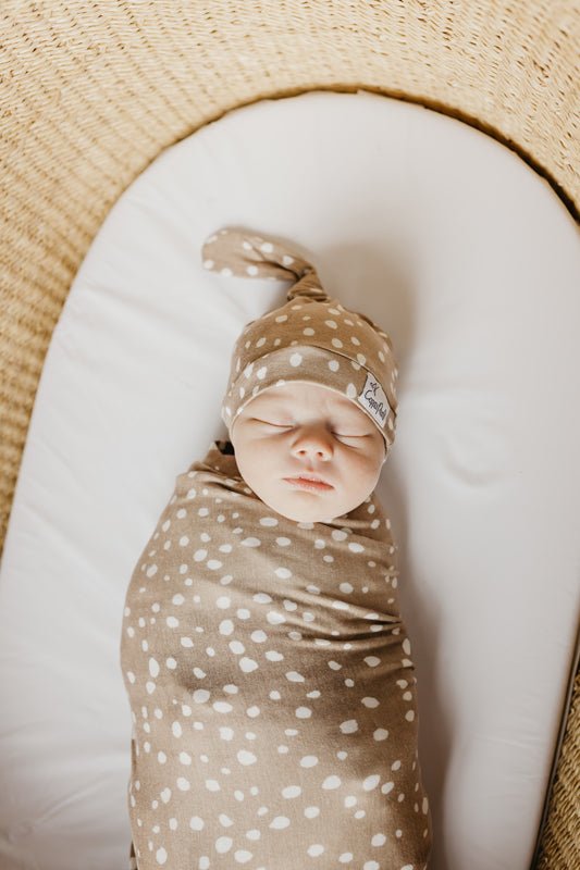 Copper Pearl Top Knot Hat - Fawn - 0-4 months - Baby&More