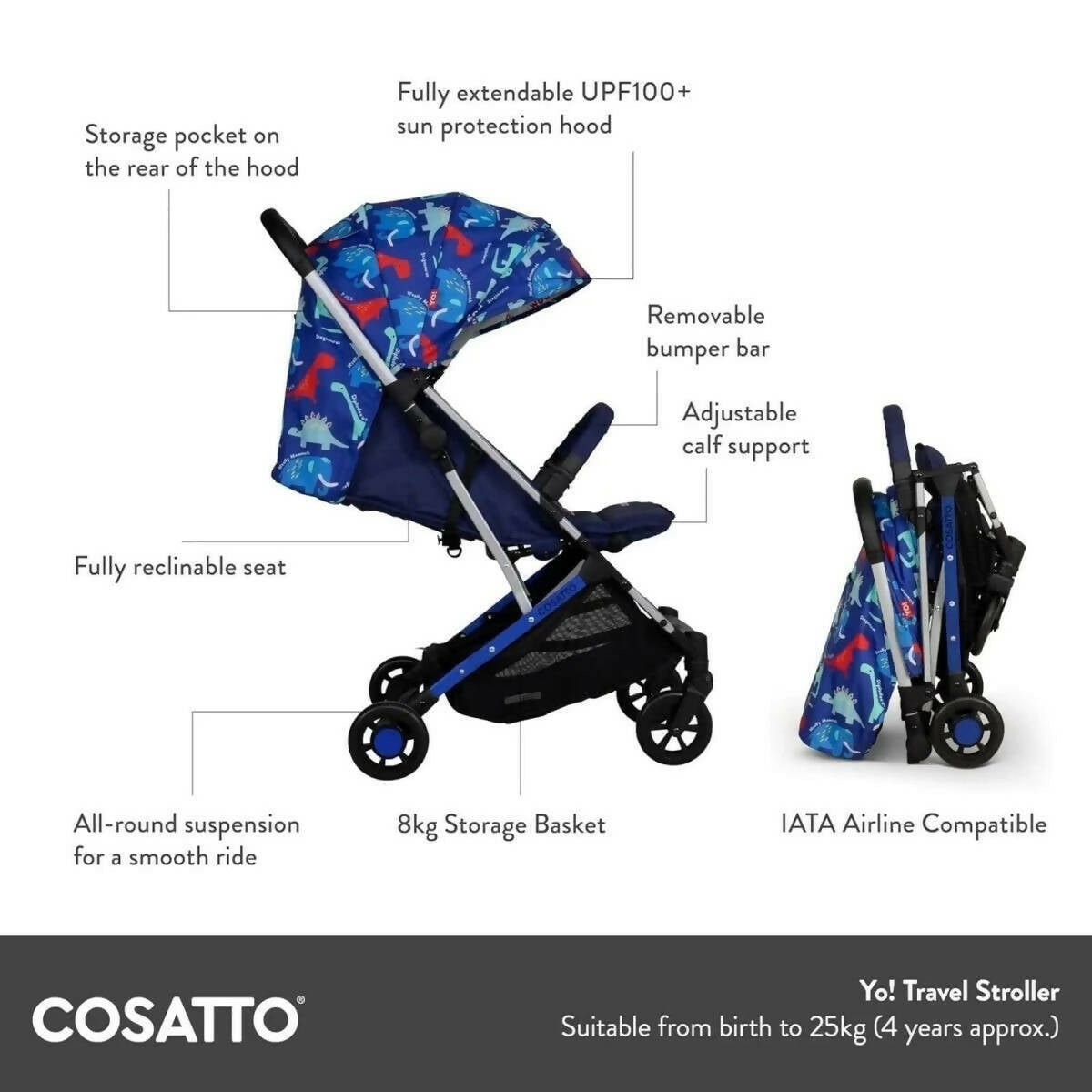 Cosatto Yo! Stroller - Silhouette - Baby&More