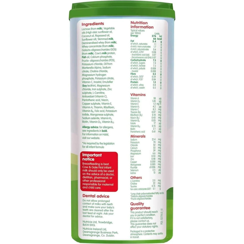 Cow and Gate 1 First Infant Milk Formula - 0 - 6 months 800g - Baby&More