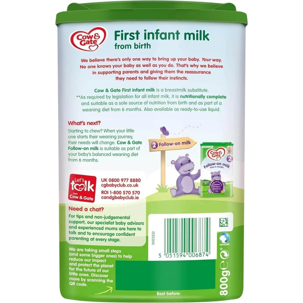 Cow and Gate 1 First Infant Milk Formula - 0 - 6 months 800g - Baby&More