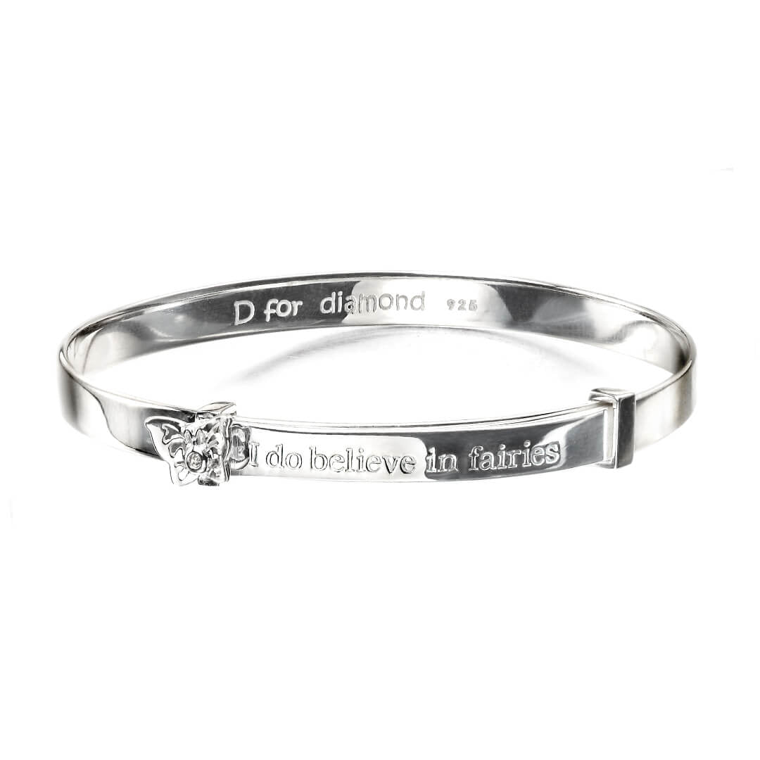 D For Diamond I Do Believe in Fairies' Expanding Bangle with Diamond - Baby&More