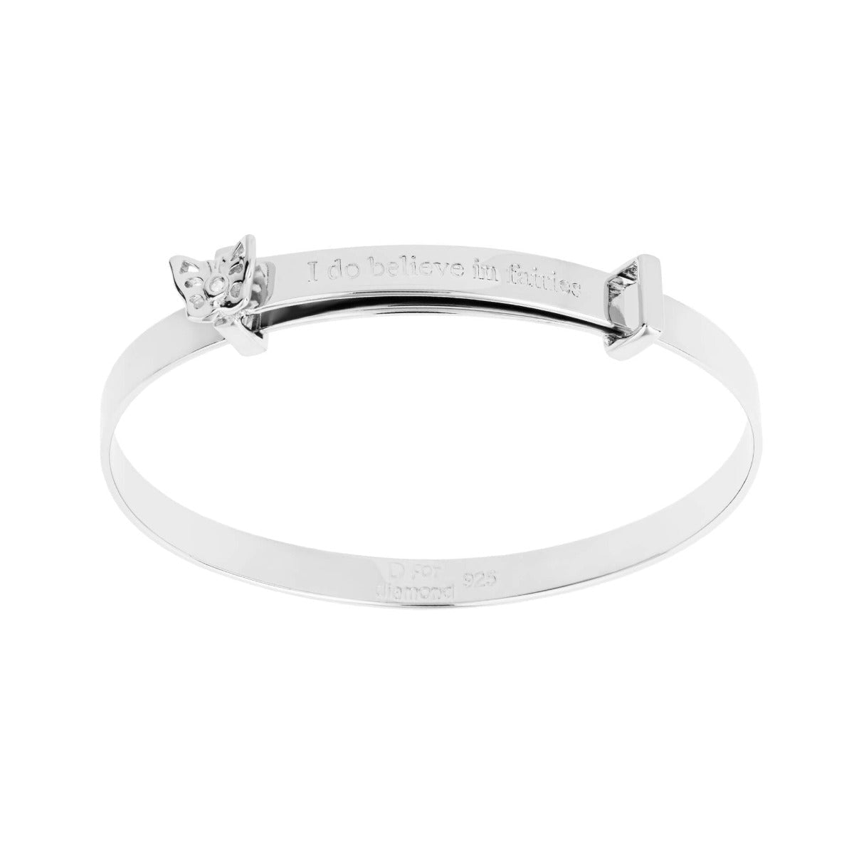 D For Diamond I Do Believe in Fairies' Expanding Bangle with Diamond - Baby&More