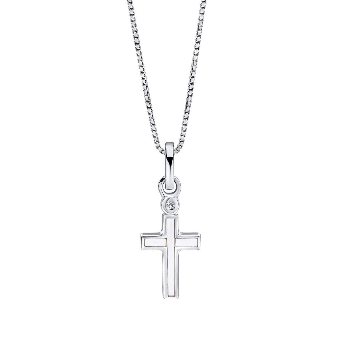 D For Diamond Mother of Pearl Cross Pendant with Diamond - Baby&More