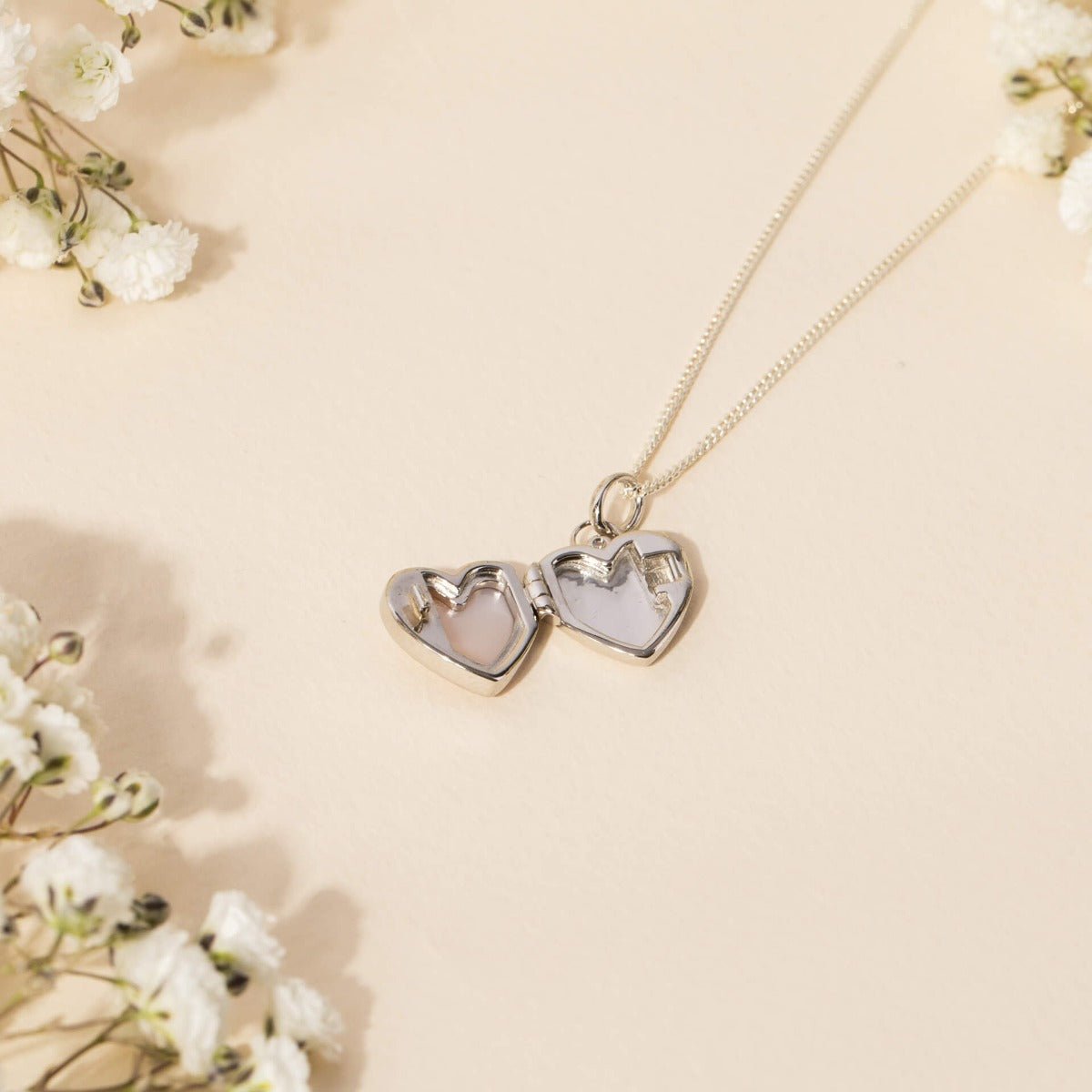 D For Diamond Mother of Pearl Heart Locket with Diamond - Baby&More