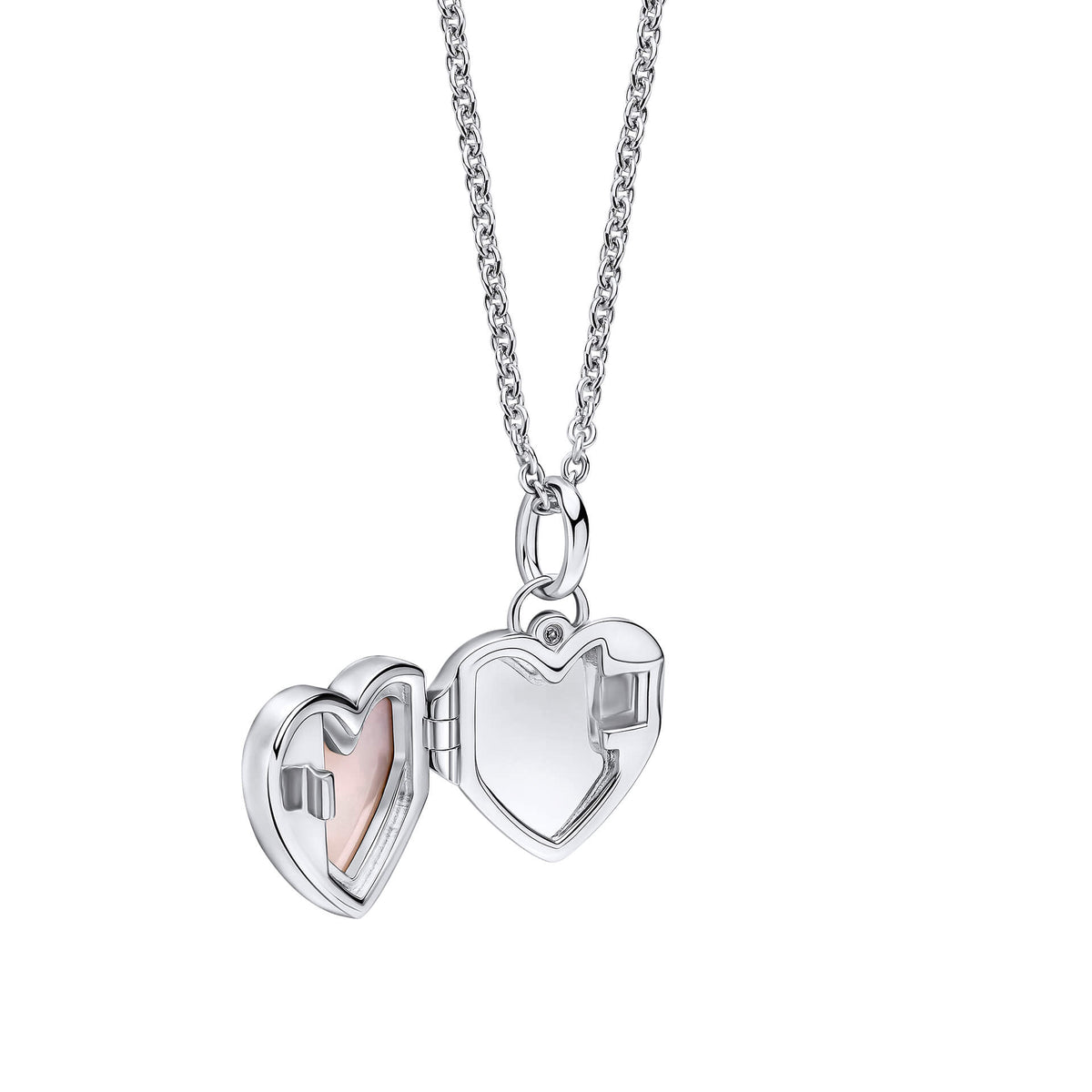 D For Diamond Mother of Pearl Heart Locket with Diamond - Baby&More