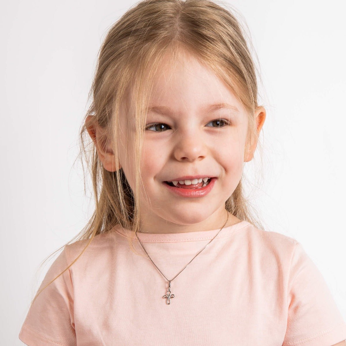 D For Diamond Organic Swirl Cross Pendant with Diamond - Baby&More