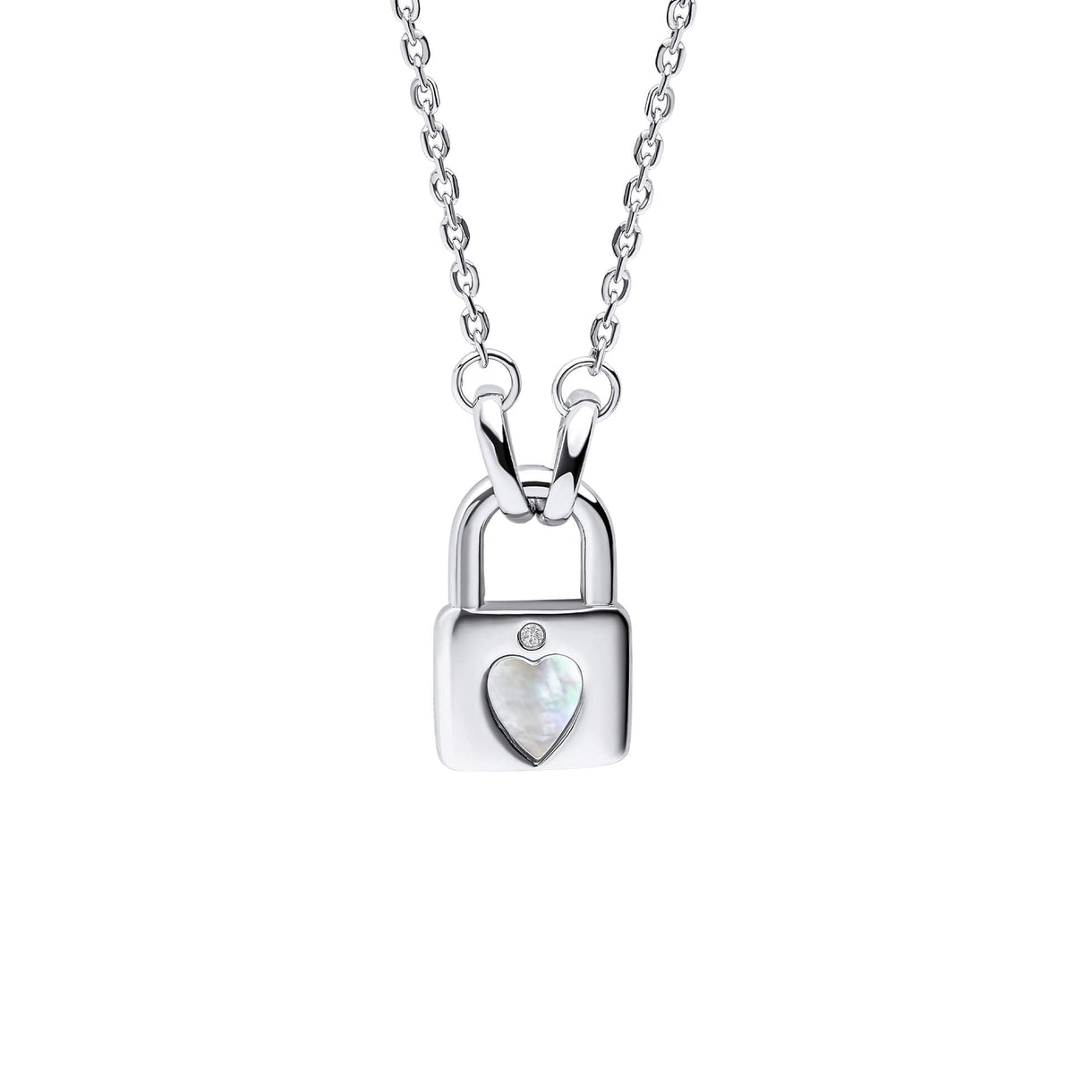 D For Diamond Padlock Heart Necklace with Diamond - Baby&More
