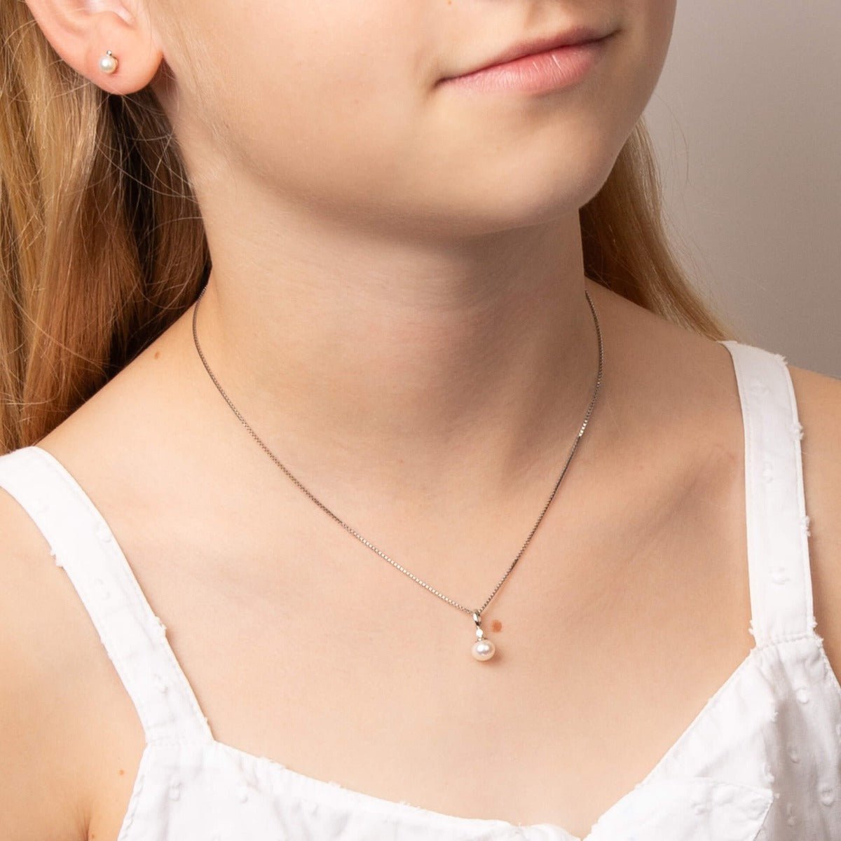 D For Diamond Pearl Drop Pendant with Diamond - Baby&More