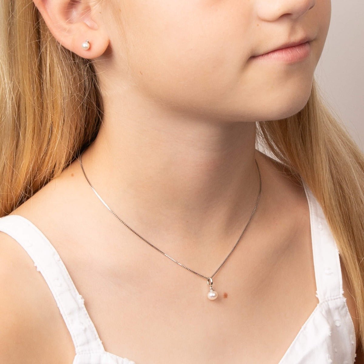 D For Diamond Pearl Drop Pendant with Diamond - Baby&More