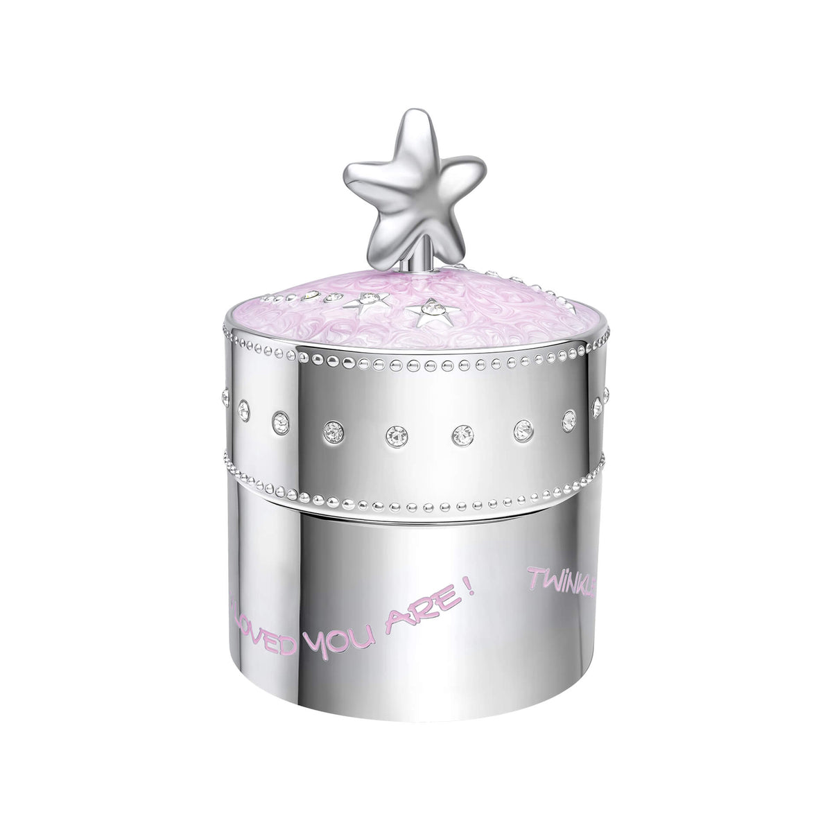 D For Diamond Pink Star Music Trinket Box with Crystal - Baby&More