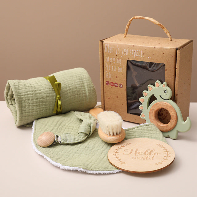Baby Six Piece Gift Set with Rattle & Brush