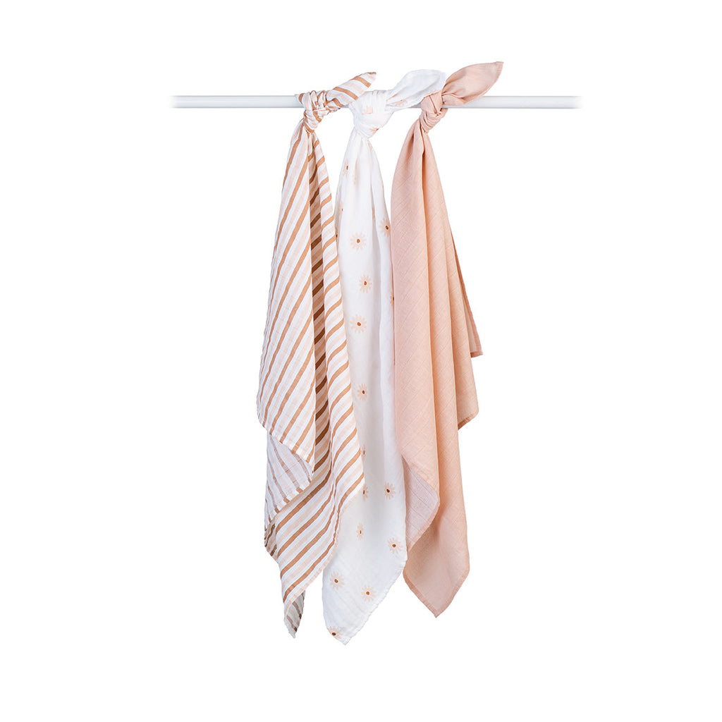 Lulujo - Muslin Squares - 3 Pack - Daisies