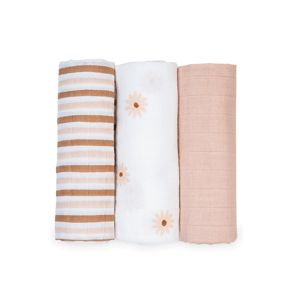 Lulujo - Muslin Squares - 3 Pack - Daisies