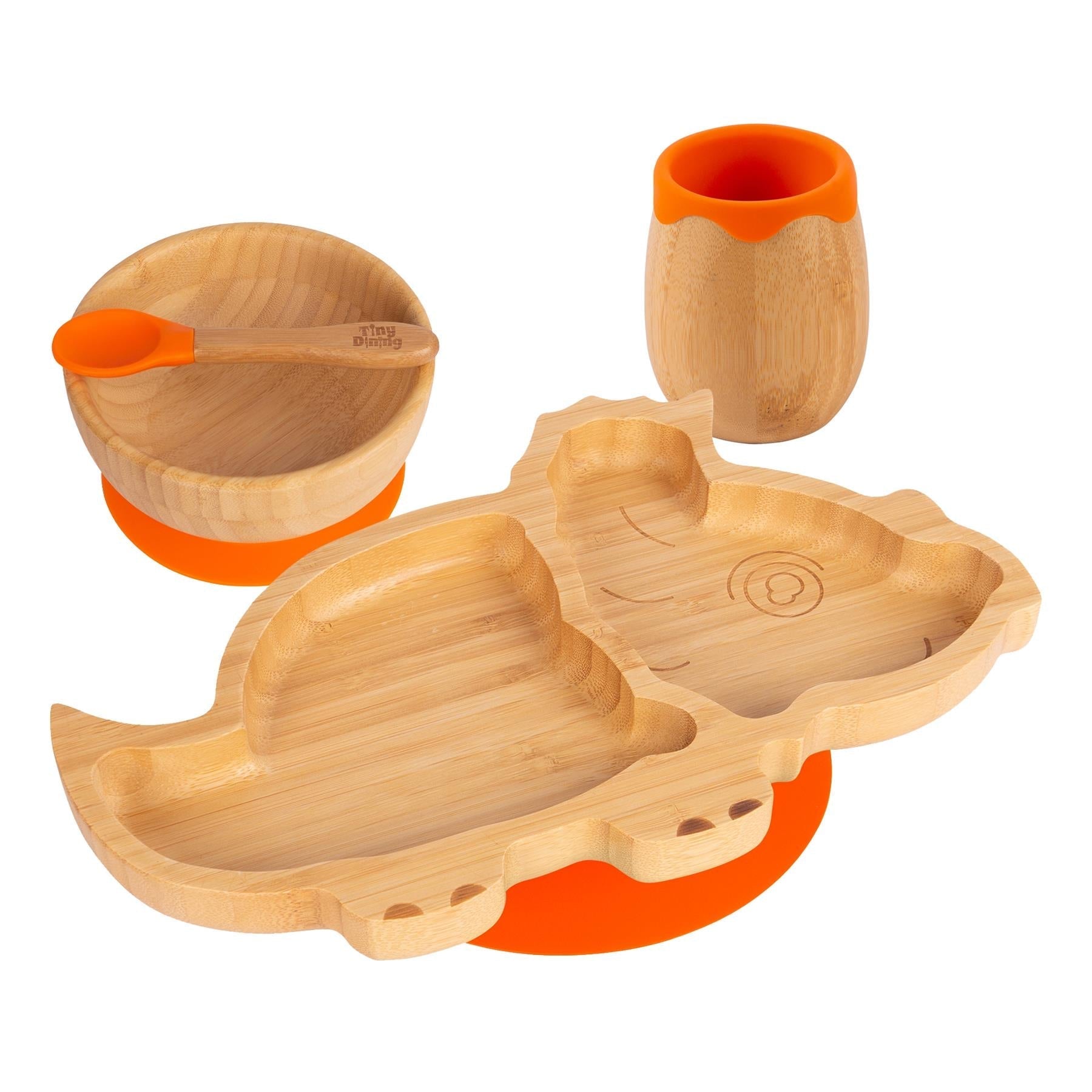 Dani the Dinosaur Bamboo Suction Toddler, Child and Baby Feeding Set - 4 pc - Baby&More