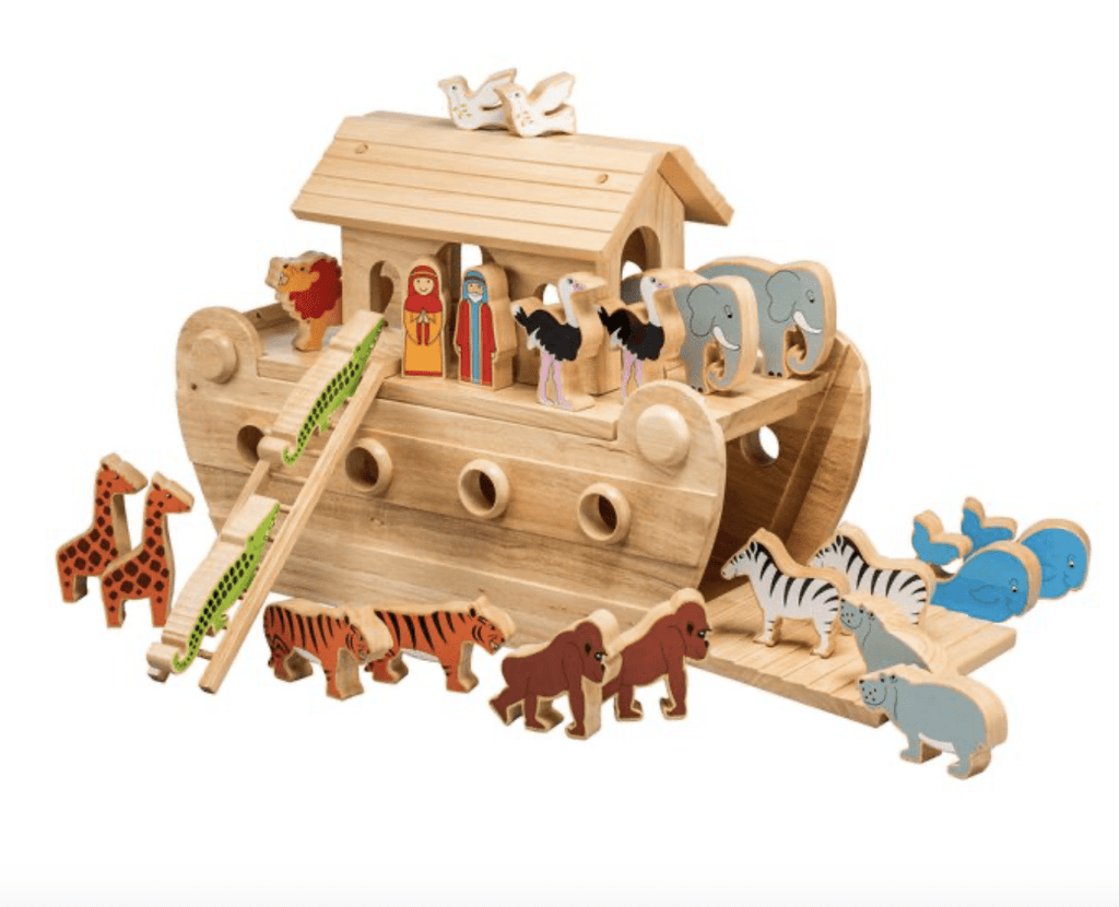 Deluxe Wooden Noah's Ark Playset - 24 Colourful Characters - Baby&More