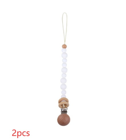 Beech & Silicone Dummy / Pacifier Clip