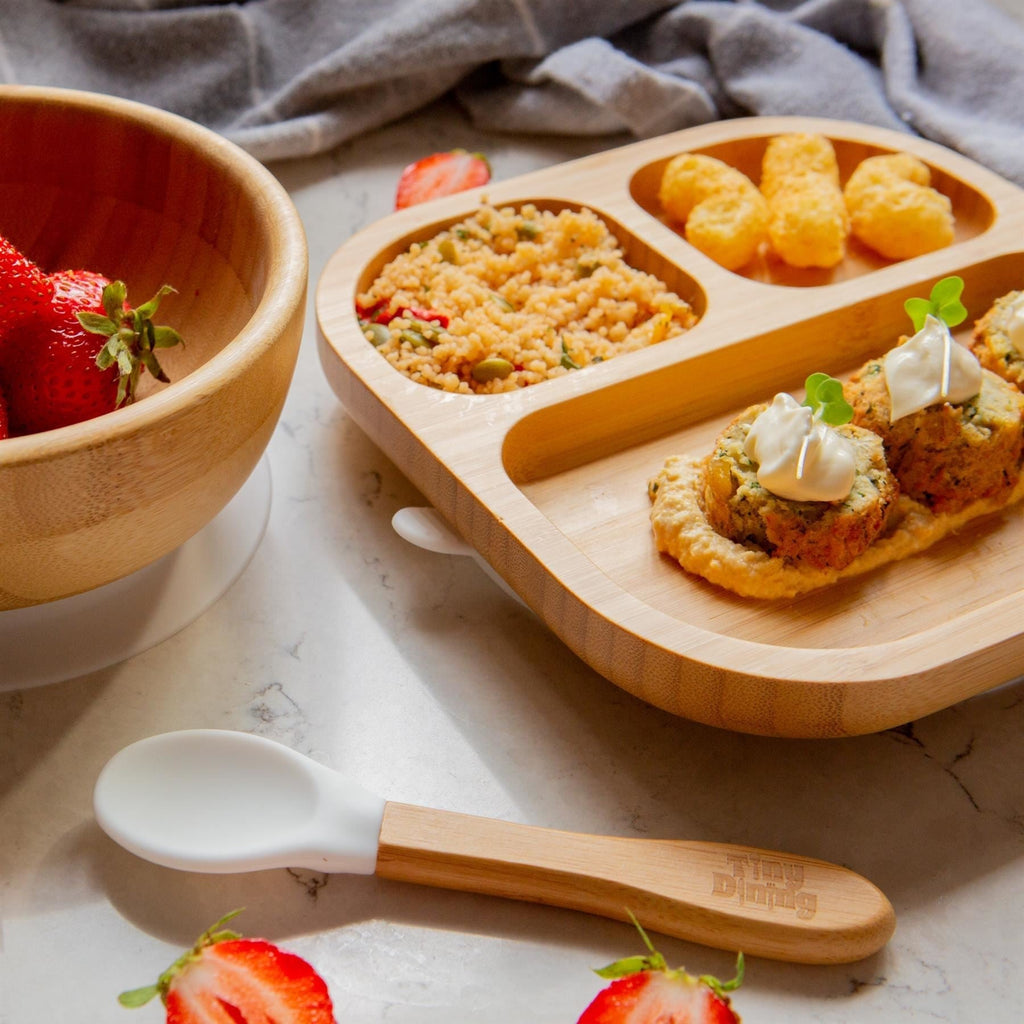 Divided Bamboo Suction Toddler, Child and Baby Feeding Set - 4 pc - Baby&More