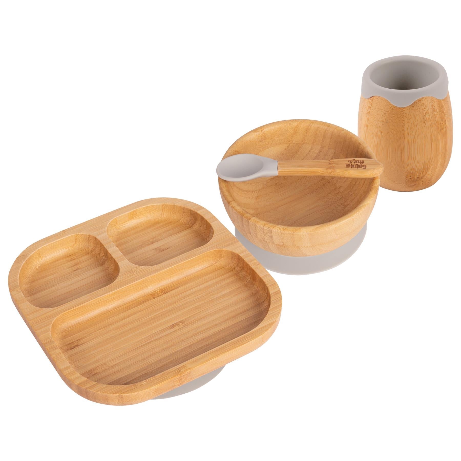 Divided Bamboo Suction Toddler, Child and Baby Feeding Set - 4 pc - Baby&More