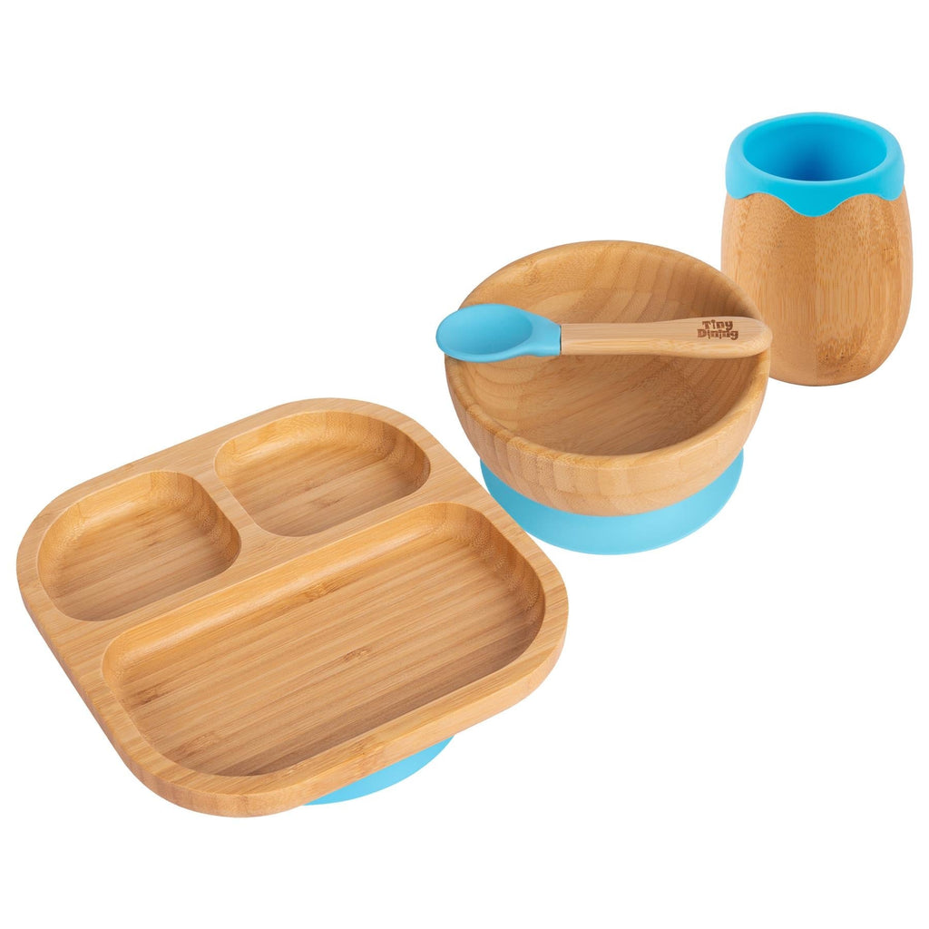 Divided Bamboo Suction Toddler, Child and Baby Feeding Set - 4 pc - Baby&More