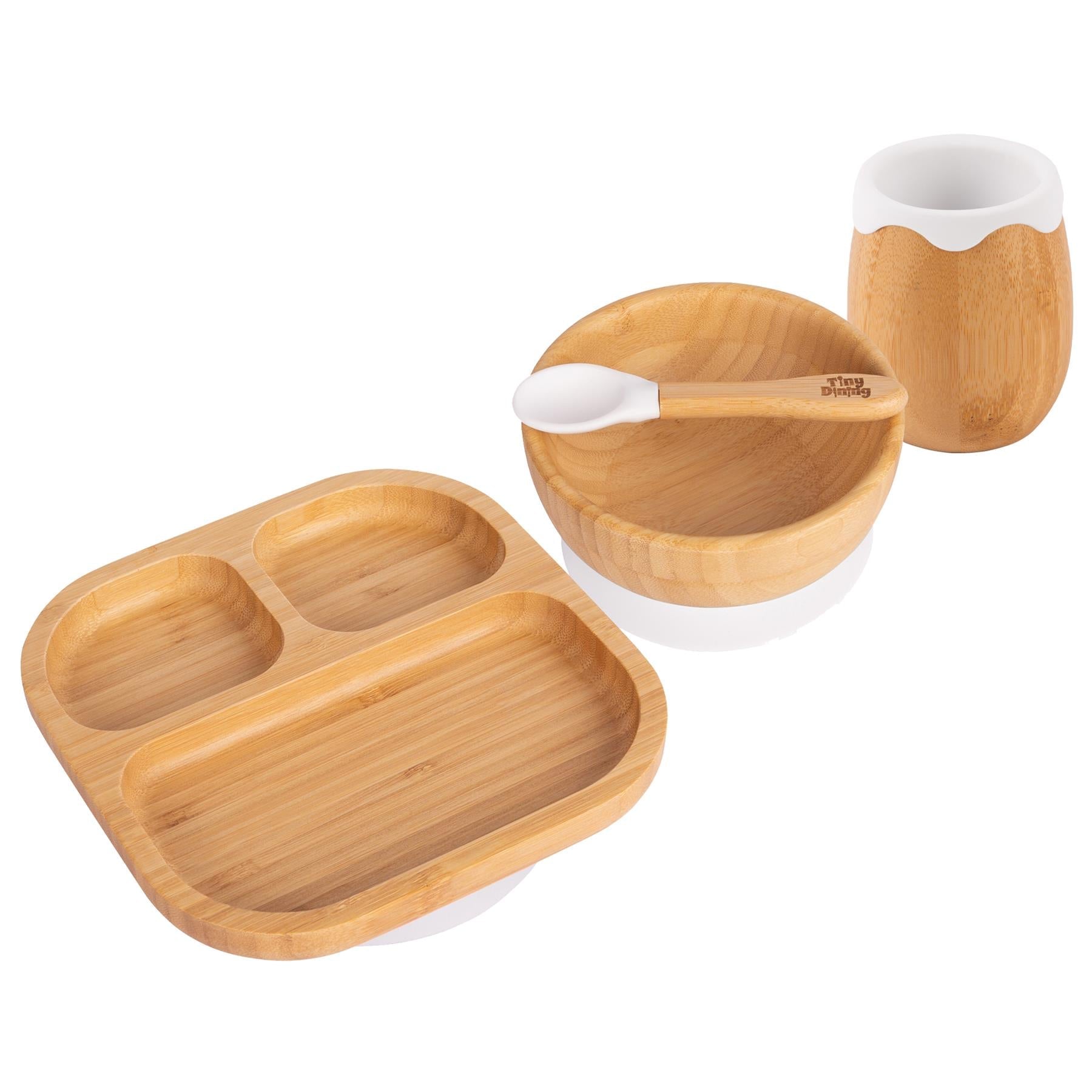 Divided Bamboo Suction Toddler, Child and Baby Feeding Set - 4 pc - Baby&More