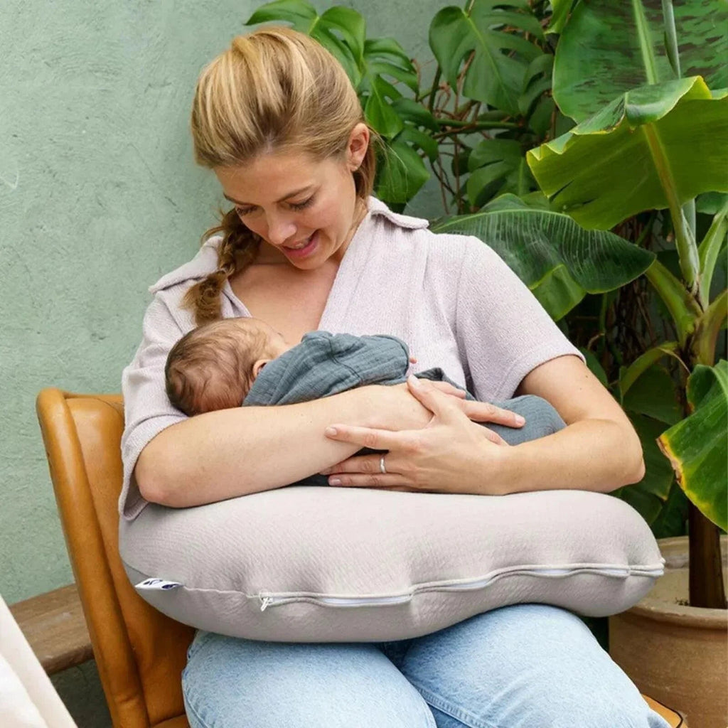 Doomoo Softy Muslin Nursing Pillow - Jersey Sand - Baby&More