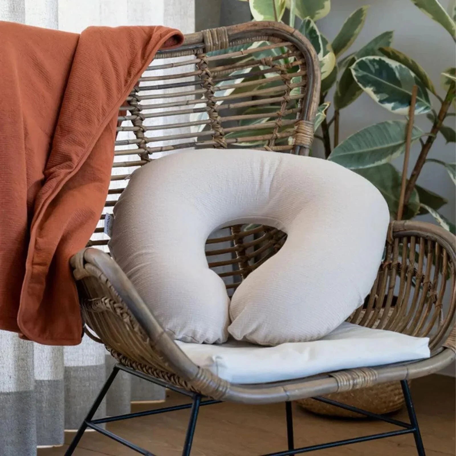 Doomoo Softy Muslin Nursing Pillow - Jersey Sand - Baby&More