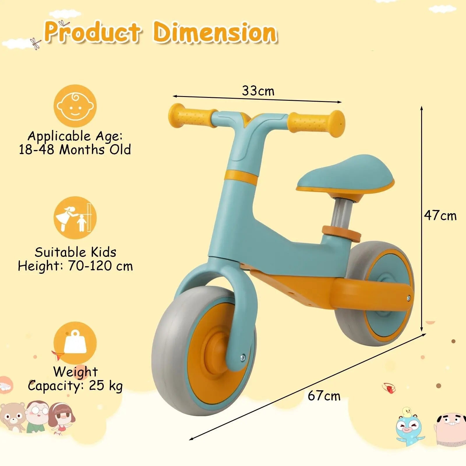 DORTALA Baby Balance Bike 2 Wheels Toddler First Bike No Pedal Infant Baby Walker Riding - Baby&More