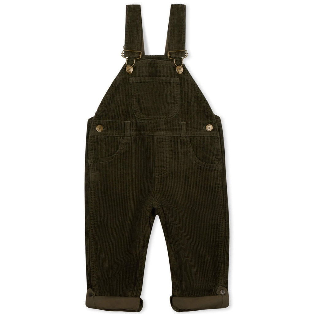 Dotty Dungarees Chunky Cord Dungarees - Khaki Green - Baby&More