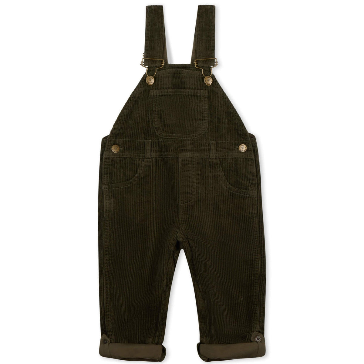 Dotty Dungarees Chunky Cord Dungarees - Khaki Green - Baby&More