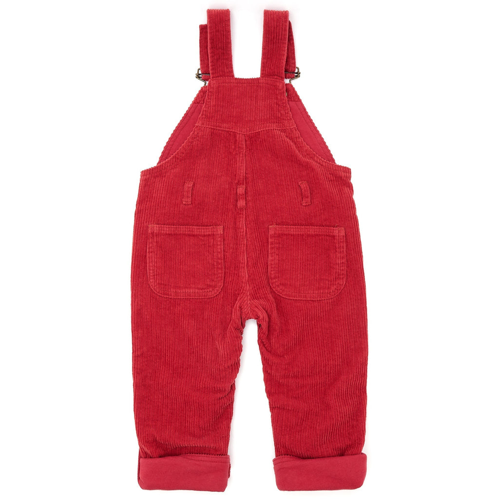 Dotty Dungarees Chunky Cord Dungarees - Robin Red - Baby&More