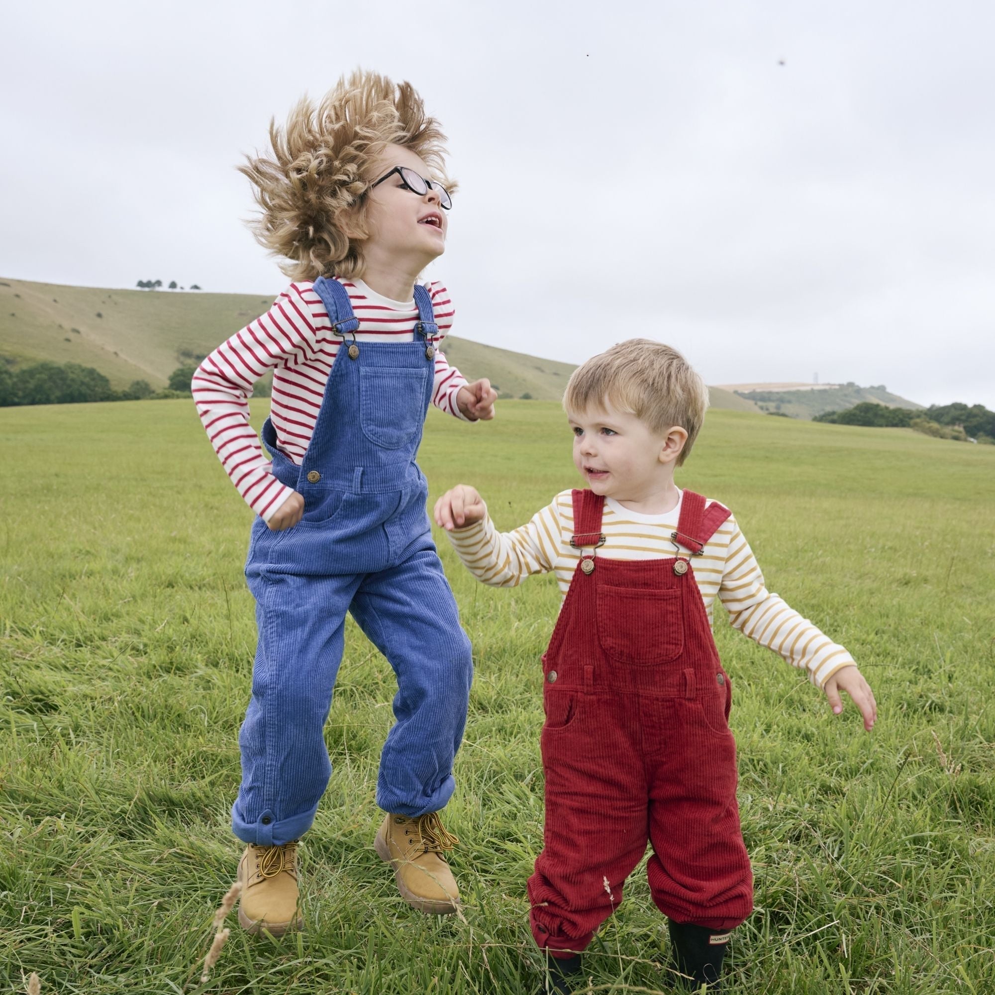 Dotty Dungarees Chunky Cord Dungarees - Robin Red - Baby&More
