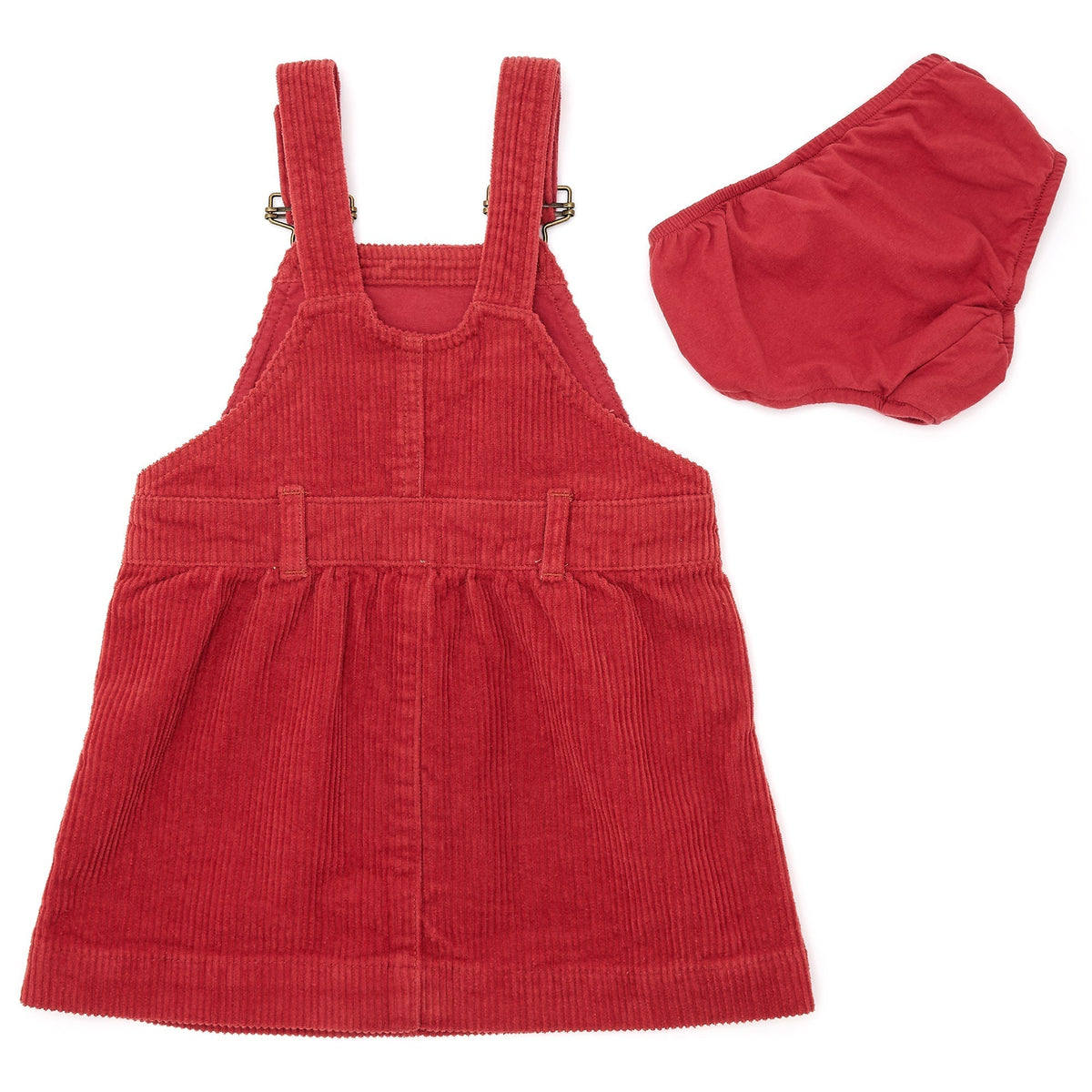 Dotty Dungarees Chunky Cord Pinafore Dress - Robin Red - Baby&More