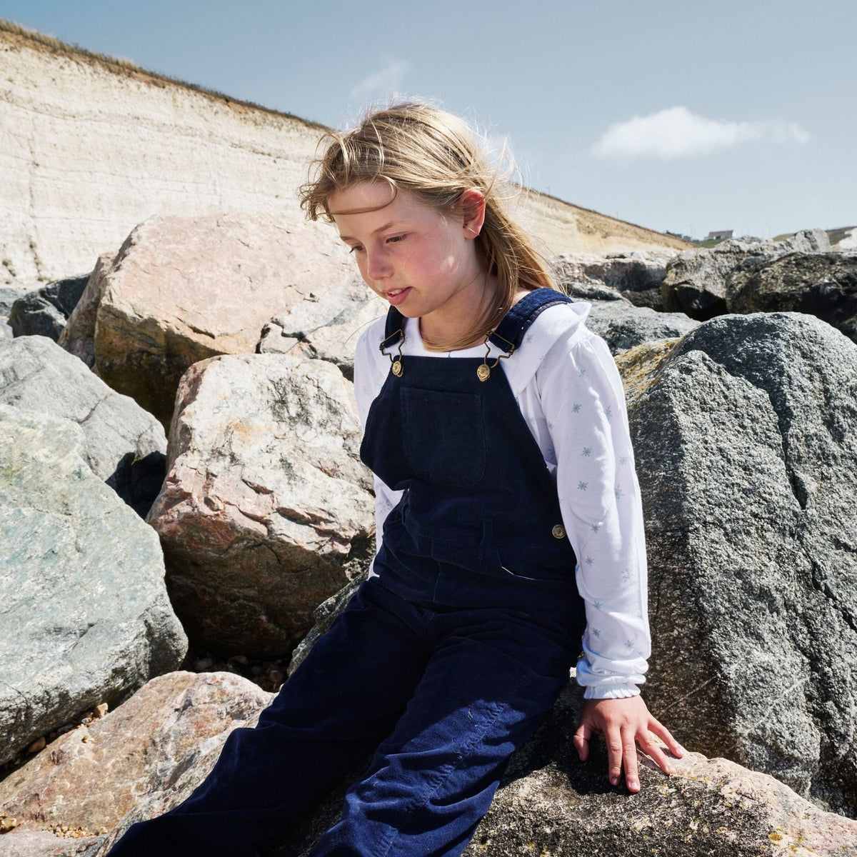 Dotty Dungarees Corduroy Dungarees - Navy Blue - Baby&More