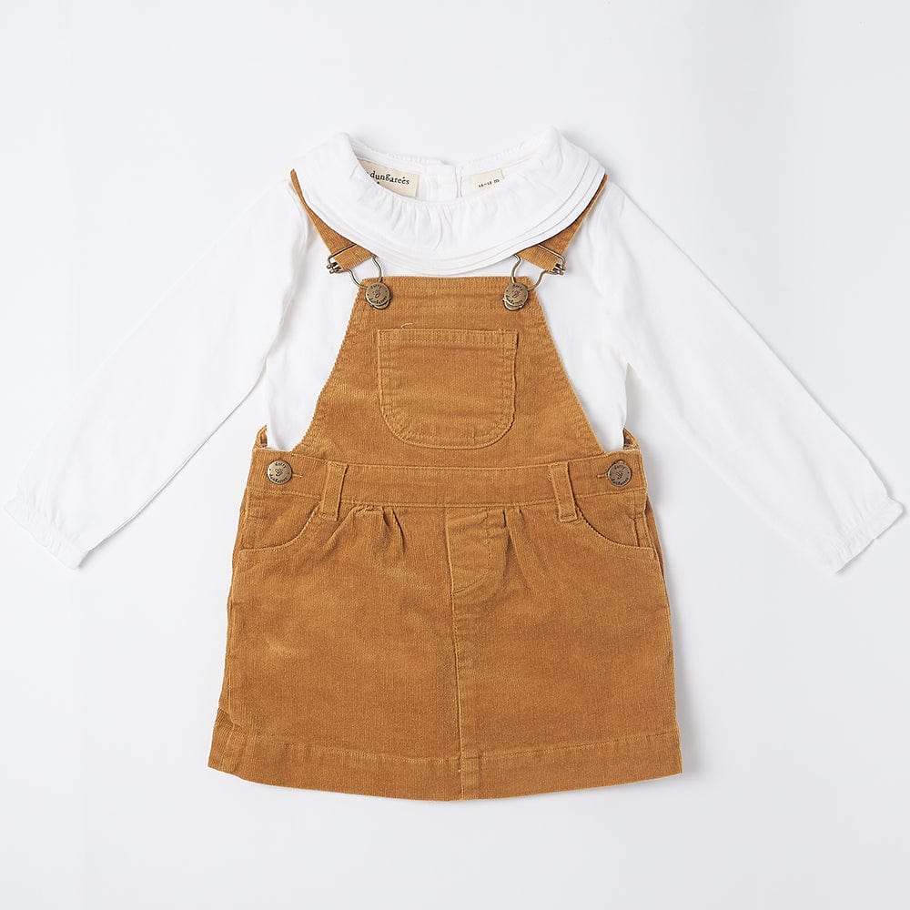 Dotty Dungarees Corduroy Pinafore Dress - Caramel - Baby&More