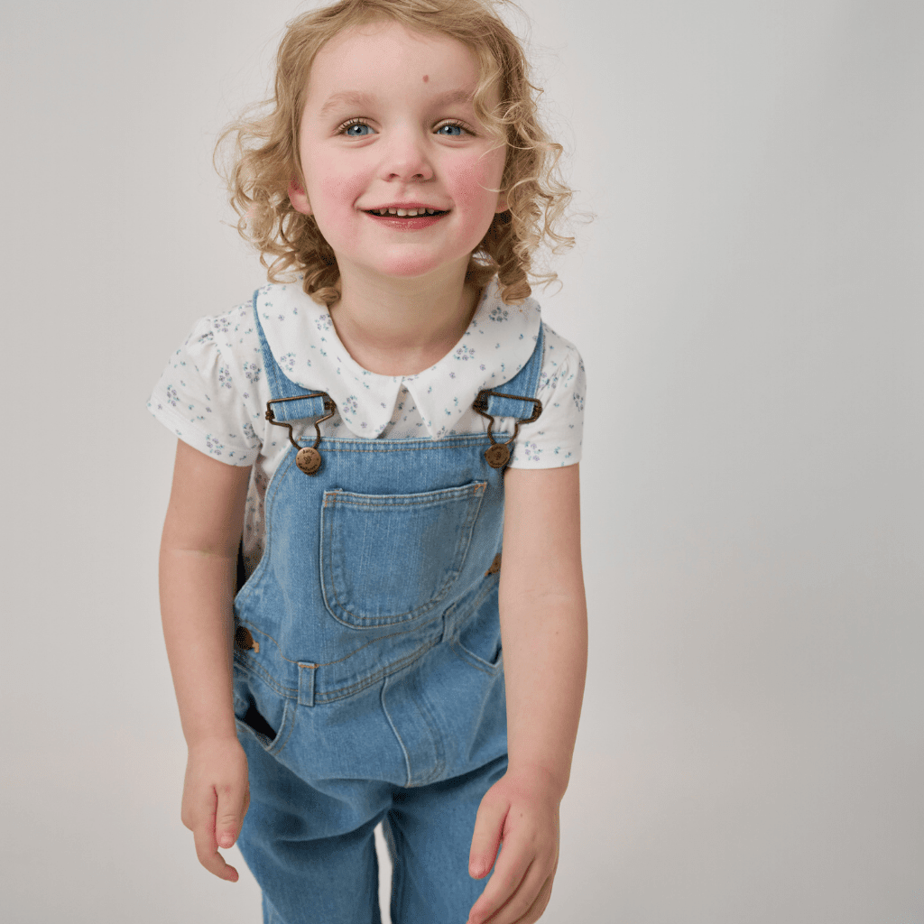 Dotty Dungarees Dungaree Shorts - Pale Denim - Baby&More